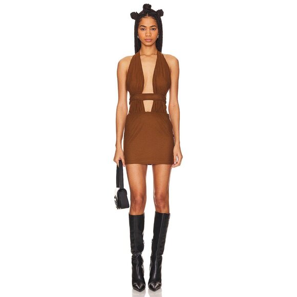superdown Levi Mini Dress in Chocolate Small New Womens Stretch Party - Picture 9 of 9
